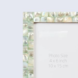 Cadre photo en os incrusté de fleurs |   Cadre photo décoratif artisanal fait main - Product Image 5