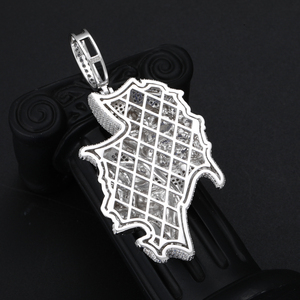 Mens Moissanite 925 Silver Double Face <b>Mask</b> Pendant Necklace Iced Out Gothic Statement Pendant Luxury Mens Jewellery - Product Image 5