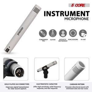Kit de Micrófonos de Batería de 5 Núcleos, 9 Piezas, Micrófonos de Batería Totalmente Metálicos, Tom/Snare y Platillos, Juego de Micrófonos con Cable para Instrumentos de Percusión - Product Image 4