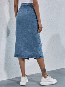Servicio OEM/ODM, Falda Vaquera Casual de Invierno para Mujer, Uso Diario, Material Suave, 100% Algodón, Secado Rápido, Patrón 3D de Ilusión Óptica - Product Image 6