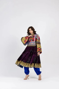 Robe longue afghane traditionnelle, broderies miroir, motifs ethniques, travail artisanal, motif tribal, robe formelle afghane Kuchi - Product Image 4