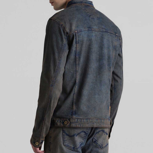 Vestes en jean enduites de qualité supérieure fabriquées en usine pour hommes - Design personnalisé de haute qualité, coupe ajustée, logo sur le devant, prix de gros - Product Image 3
