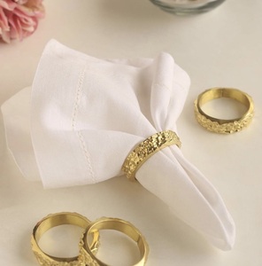 Luxury Metal Napkin <b>Ring</b> <b>Set</b> <b>Gold</b> Finish Decorative Table Napkin Holder Elegant Dining Table Accessory Wedding Party Decor - Product Image 3