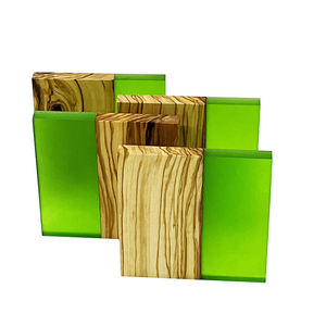 Natural House Hot Selling Olive Wood and Green Epoxy Resin <b>Coaster</b> <b>for</b> <b>Drink</b> Coffee Tea <b>for</b> Bar Kitchen Home Apartment - Product Image 6