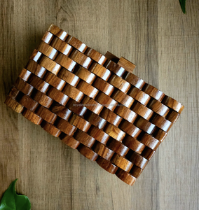 Embragues de madera vintage Bolso de fiesta forrado de acrílico de moda para bodas y fiestas Bolsos de noche y monederos de mano - Product Image 1