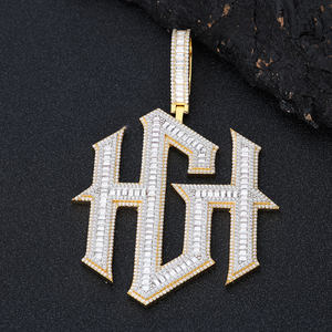 Luxury Moissanite Pendant <b>Necklace</b> with 925 Silver and <b>Custom</b> Letter <b>Name</b> Diamond Tester Pass Stone for Women Gift Collections - Product Image 2