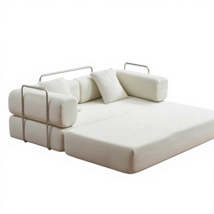 Sofá Modular Reclinable de Tela Corrugada Moderna, Sofá Cama Convertible para Sala de Estar - Product Image 1
