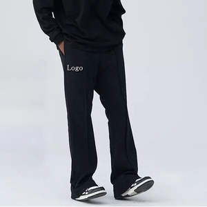 Pantalones de hombre lavados, personalizados, de alta calidad, casuales, acampanados, tipo jogger, con cintura elástica, estilo stacked flare 2026 - Product Image 3