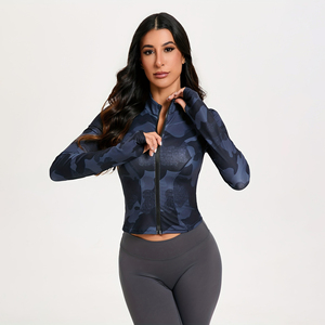 Standing collar zipper <b>yoga</b> wear women's sports tops fitness clothing long sleeve thin <b>jacket</b> running <b>Yoga</b> <b>Jackets</b> - Product Image 1