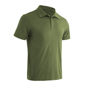 เสื้อโปโลผู้ชายแขนสั้นสีดำ ผ้าถัก ทรงปกติ สีพื้น ดีไซน์ติดกระดุม - Product Image 3