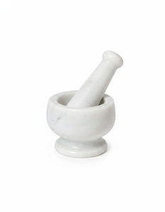 Mortero y Pilón de Mármol Blanco Artesanal al por Mayor, Molinillo de Piedra Natural para Hierbas y Especias, Herramienta de Cocina para Ajo, Pimienta y Masala - Product Image 1