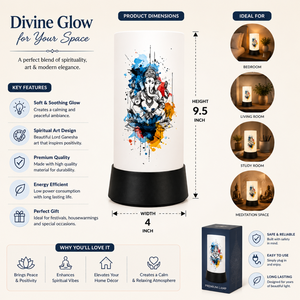 Lord Ganesha LED Table Lamp Divine Glow <b>Night</b> <b>Light</b> Spiritual Home Decor Bedside Lamp Meditation Room Gift Decorative Ambient - Product Image 5