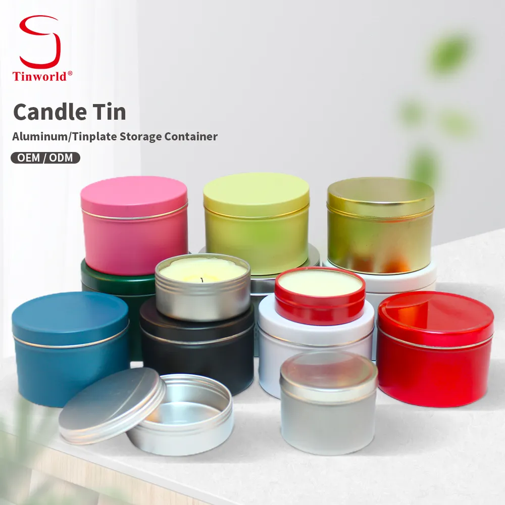 Factory Custom Aluminium Jar Container Empty Metal Can Packaging Small Round Box Candle Tin For Candle
