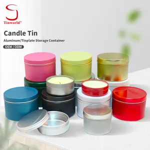 Factory Custom Aluminium Jar Container Empty Metal Can Packaging Small Round Box Candle Tin For Candle