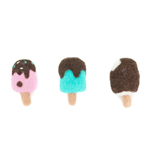 Popsicle de chocolate de fieltro hecho a mano, juguete de comida de simulación, decoración de verano, juguete educativo para niños, venta al por mayor a granel - Product Image 1