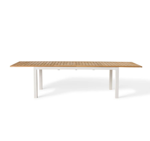 Mesa de Comedor Exterior de Madera de Teca Sólida Moderna de Primera Calidad con Tablero de Listones, Diseño Plegable, Estructura de Madera Resistente para Uso en Hoteles y Villas - Product Image 2