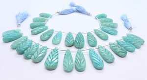 Cuentas de Amazonita Curvadas a Mano en Forma de Pera Larga, 10x28-12x32MM, Cuentas de Amazonita en Forma de Pera de 8 Pulgadas - Product Image 6