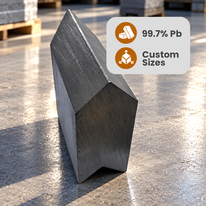 Bloques de Plomo de Alta Pureza (99.97%), Mecanizados con Precisión, 4x4x2 Pulgadas, Acabado Gris, Protección Industrial Contra Radiación, Contención Segura - Product Image 1
