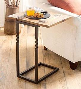 Table d'appoint en fer avec plateau en bois de qualité supérieure, fabriquée avec des matériaux de qualité pour une performance durable - Product Image 2