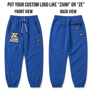 Pantalon coupe-vent pour homme, polyester tissé premium 120 GSM, résistant à l'eau, pantalon de jogging, logo personnalisé, poche zippée, vêtements de sport - Product Image 1