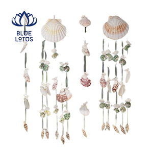 BLUE LOTUS FARM Natural Seashell Die Cut Windmill Handmade <b>Beach</b> Style Hanging Craft for Home Garden Patio Decor Gifts Binh - Product Image 1