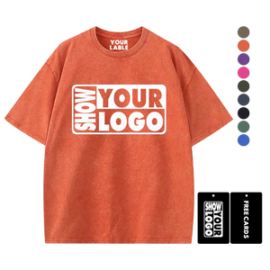 Etiquetas Gratis con Impresión de su Logotipo, Camisetas Lavadas de 230 g/m² para Hombre y Mujer, Impresión Personalizada con su Logotipo o Diseños - Product Image 1