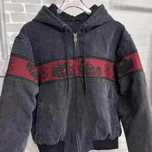 Sudadera con Capucha de Modal Grueso de 370 g/m², Negra, con Hombros Caídos, Sin Cordones, Corte Regular, Estampado Digital Personalizado, Bordado Invernal - Product Image 6