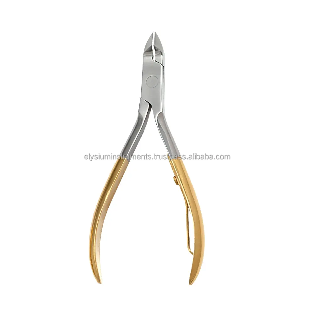Half Gold Nail Cuticle Nipper Factory Wholesale High Quality Stainless Steel Custom Color Manicure Tools Nail Pusher Set