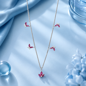 925 <b>Sterling</b> <b>Silver</b> Four Leaf Clover Necklace Zircon Pendant <b>Chain</b> Jewelry <b>for</b> <b>Women</b> Gift Party - Product Image 1