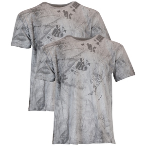 เสื้อยืดคอกลมแขนสั้นผู้ชาย ลายมัดย้อม ทรงปกติ สีพื้น ผ้าถัก สีแดงอมน้ำตาล - Product Image 5