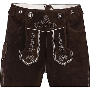 Fashion Lederhosen for Women Soft Suede Leather Shorts with Contrast Embroidery for Theme Parties and Cultural Festivals - Product Image 6