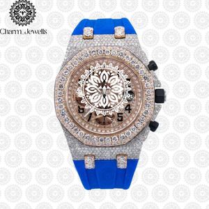 Reloj Mecánico de Lujo para Hombre Charm_Jewells, Caja de Acero Inoxidable de 40 mm, Esfera de Cristal, Correa de Acero Inoxidable Azul, Cronógrafo, 10 Bar - Product Image 4