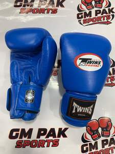 Nuevos Guantes de Boxeo Twins Blue Muay Thai con Cierre de Velcro, 100% Cuero Vacuno - Product Image 3