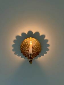 Vintage Gold Shell Wall <b>Candle</b> Holder Large Scallop <b>Sconce</b> Decorative Brass Finish Metal <b>Candle</b> Stand for Luxury Hotel Decor - Product Image 4
