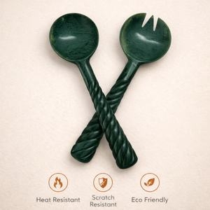 ช้อนและส้อมเสิร์ฟสลัดเรซิ่นตกแต่งทันสมัยระดับไฮเอนด์ ด้ามยาว ทนทาน เหมาะสำหรับงานปาร์ตี้ สวยงาม ทำด้วยมือ - Product Image 5