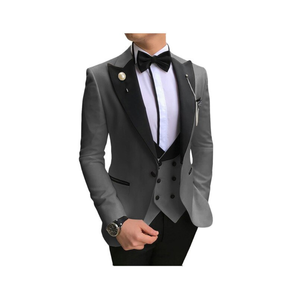 Collection Steve James – Costume de blazer 3 pièces classique en laine premium pour homme, anti-plis, idéal pour mariage et affaires, avec fermeture éclair - Product Image 1