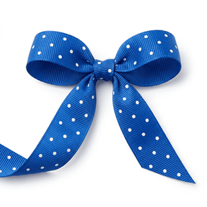 Ruban gros-grain imprimé à pois bleus et blancs de 6 mm en gros pour emballage décoratif, accessoires pour cheveux et fabrication de cartes - Product Image 3