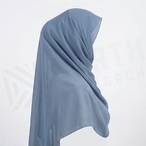 Women Solid Color Chiffon Hijab Breathable Daily Wear Islamic Scarf Shawl - Product Image 3