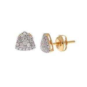 Boucles d'oreilles clous en or jaune 10 carats avec diamants naturels ronds de 0,32 ct, bijoux fins pour femmes - Product Image 6