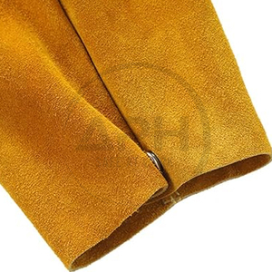 Chaqueta de Soldador de Cuero Resistente, Manga Larga, Cuello Alto, Cierre de Botones, Ropa de Trabajo Industrial Personalizada - Product Image 3