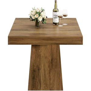 Farmhouse Style 31.5 Inch <b>Small</b> <b>Kitchen</b> Dining <b>Table</b> for 4 Square <b>Table</b> with Sturdy Pedestal Base - Product Image 4
