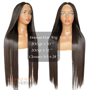 Pida peluca personalizada de encaje completo Vietnames pelo crudo hueso recto estilo libre y color personalizado - Product Image 6