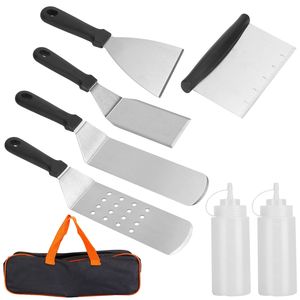 Juego de 7 Utensilios de Acero Inoxidable para Asar a la Parrilla, Kit de Espátulas para Barbacoa al Aire Libre - Product Image 1