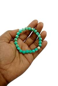 Pulsera de Piedras Redondas de Jaspe Verde Sedimentario del Mar, Hecha a Mano, Feng Shui, para Hombre y Mujer, de 8-10 mm, Joyería de Moda, Energía - Product Image 4