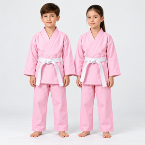 Traje de Karate Personalizado para Niños, Uniforme de Entrenamiento de Artes Marciales, Uniforme de Competición, 100% Algodón, Cuello en V, Corte Holgado, 240g, Ligero, Tipo Seda - Product Image 5