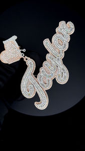 Nuevo nombre personalizado Baguette piedra grandes letras grandes Hip Hop colgante oro rosa y plata Bling Moissanite hombres Hip Hop colgante joyería - Product Image 5