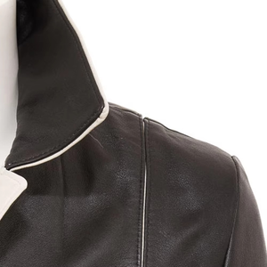 Chaqueta de Cuero de Oveja Genuina para Mujer, Diseño Personalizado con Logotipo, Impermeable, Rellena, Transpirable, para Todas las Temporadas, Teñido Liso, Personalizada - Product Image 5