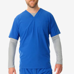 Socquettes d'infirmier de haute qualité pour hommes, vêtements de travail élégants pour salon de beauté, uniformes de médecin couleur gris - Product Image 4