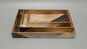 Bandejas rectangulares y cuadradas de nuevo estilo Bandeja de servicio impresa de MDF recubierta de esmalte hecha a mano para uso doméstico en hoteles o restaurantes - Product Image 3