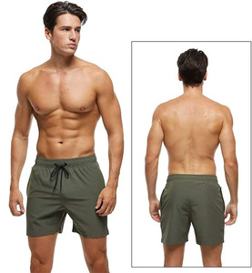 Shorts décontractés pour hommes, coupe classique, en tissu éponge 100% coton, taille haute élastique, anti-plis, multi-poches, brodés, couleur personnalisée, 160g - Product Image 2